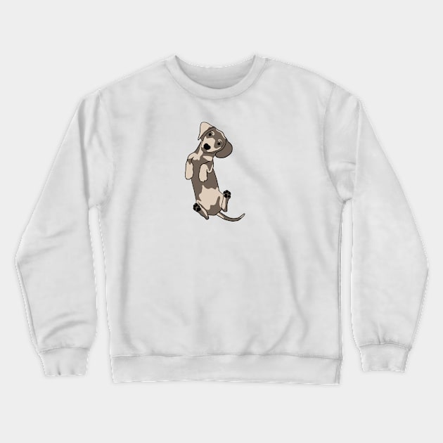 Happy dachshund illustration Crewneck Sweatshirt by bigmomentsdesign